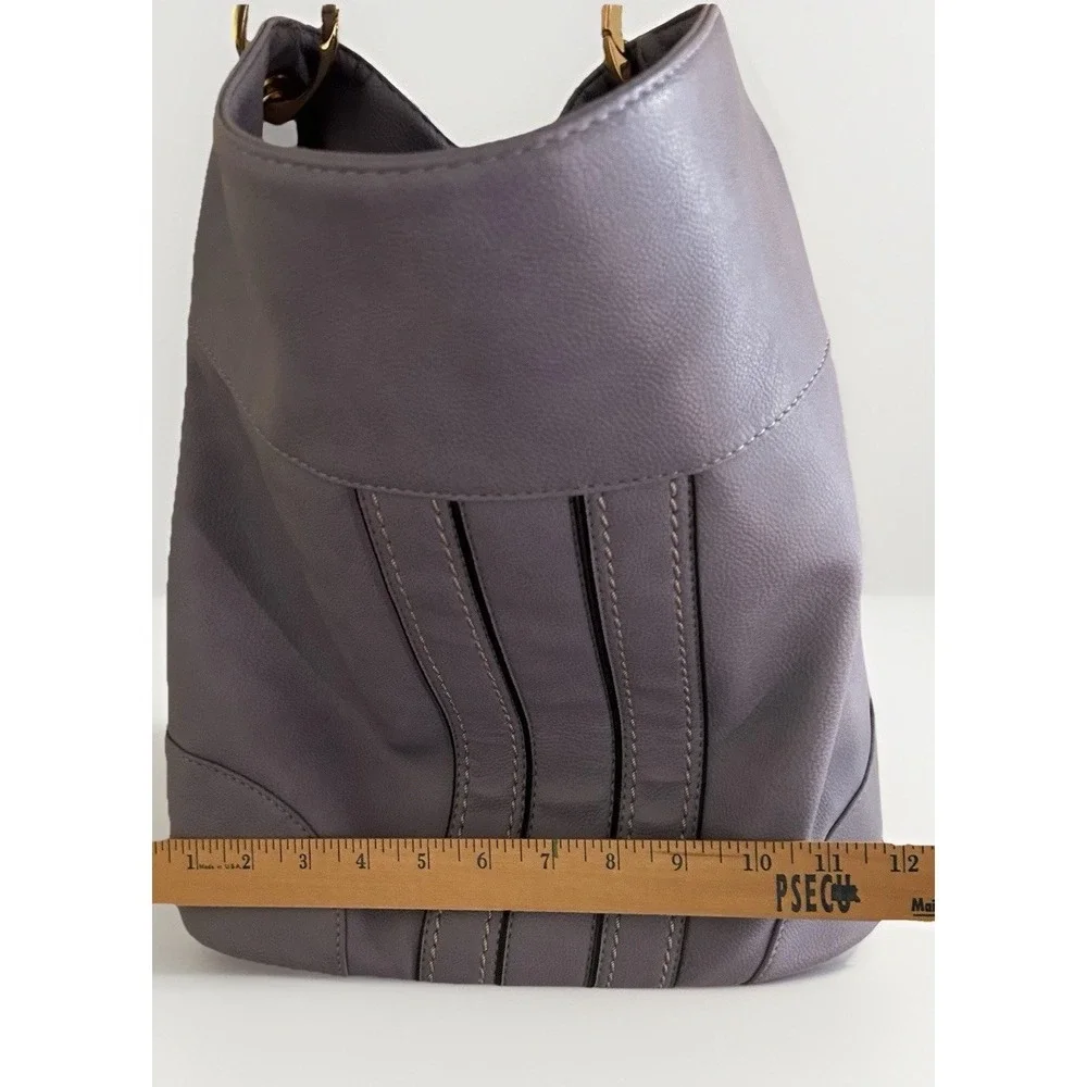 B.LUSH Vegan Leather‎ Large 2 Compartment Purse Bag Dusty Soft Purple